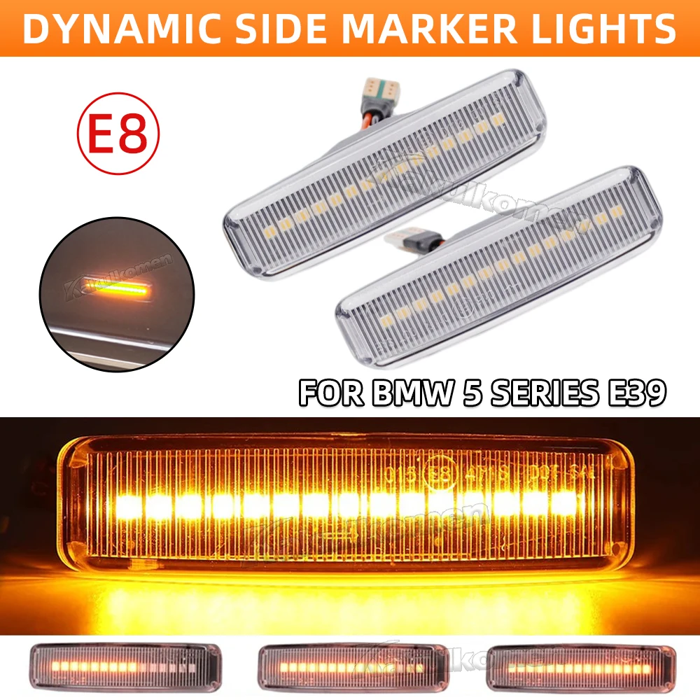 Led Dynamic Turn Signal Light Side Marker Fender Sequential Lamp Blinker Indicator Trim Cover For BMW 5 Series E39 1995-2003 M5