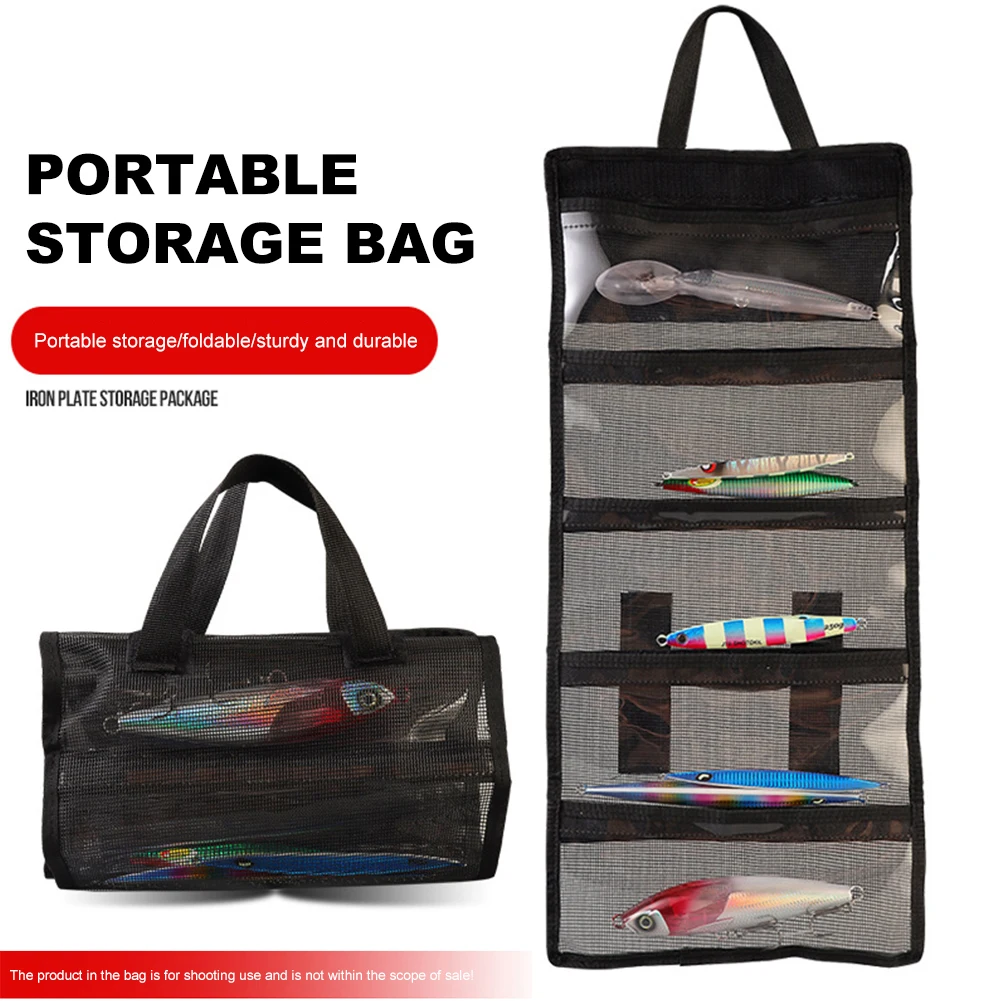 

Portable Fishing Bait Bags Dirt Resistant Mesh Folding Bait Lure Hook Handbag Breathable Large Capacity Fishing Gear Accessories