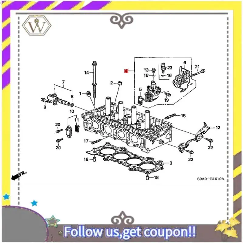 

ABXV-Car Variable Valve Timing Solenoid 15810-RAA-A03 15810RAAA02 For Honda Accord Civic CR-V Acura 2002-2009 15810RAAA01 Replac