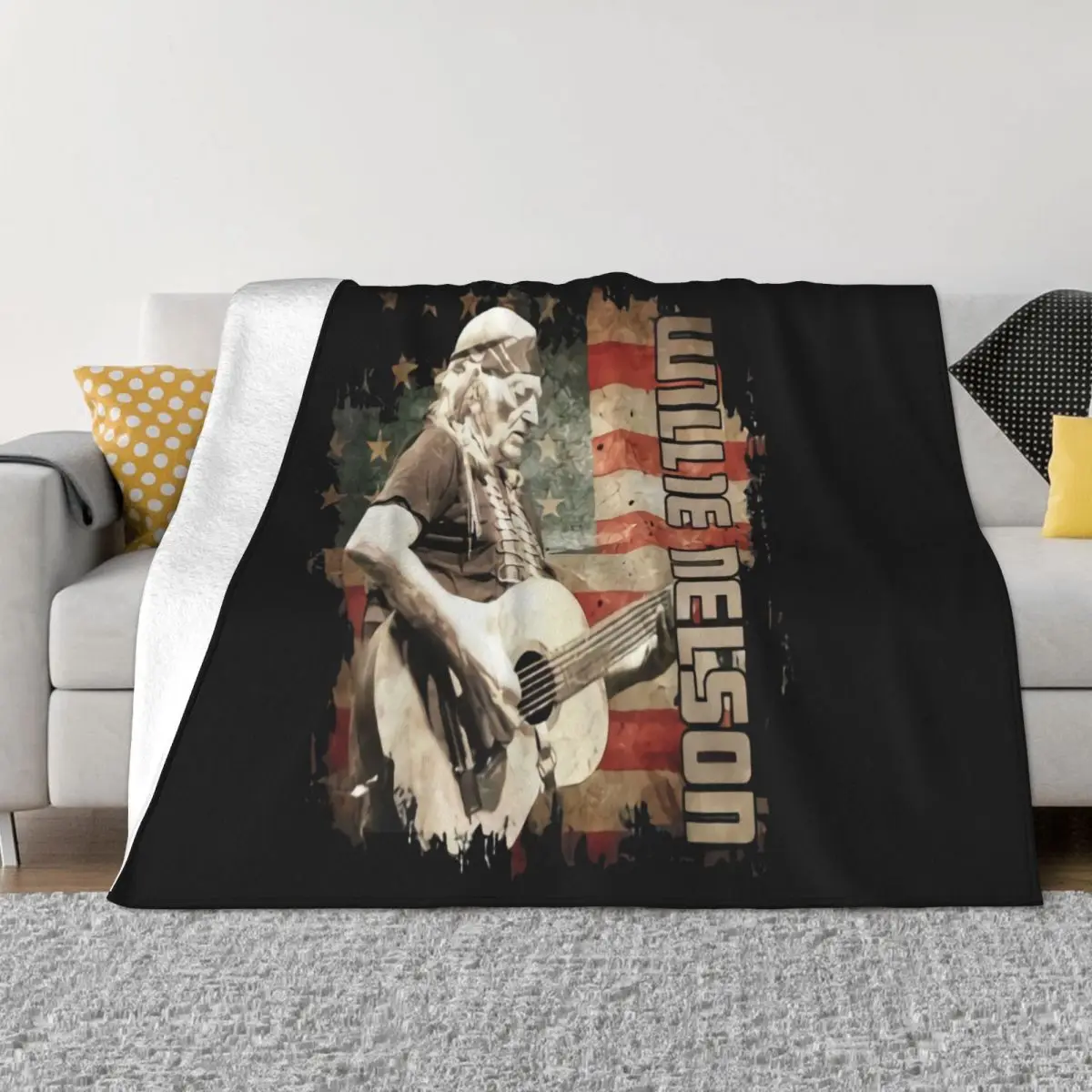 Vintage Willie Nelson Country Music Flag America Us Size S To 4Xl P1001 Trend More Colors Low Price Throw Blanket