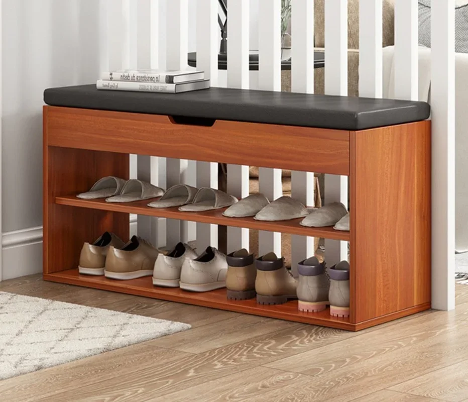 Modern Shoe Storage Stool - Fashionable Sofa Bench for Living Room Organization