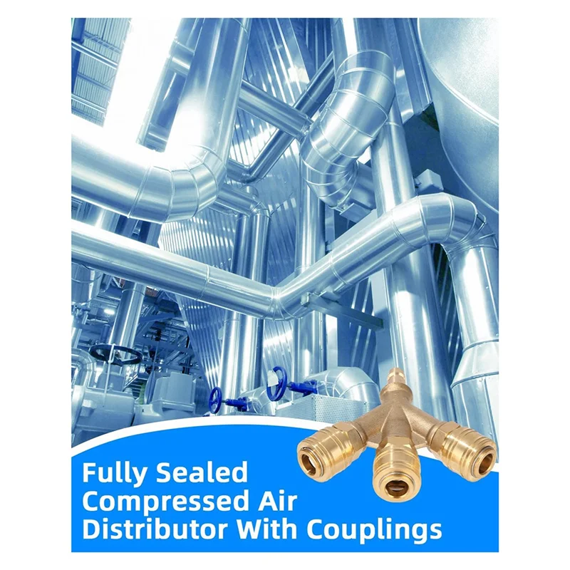 

RMWIN-Compressed Air Distributor Triple With Couplings, NW 7.2 1/4AG Air Hose Quick Coupler Distributor