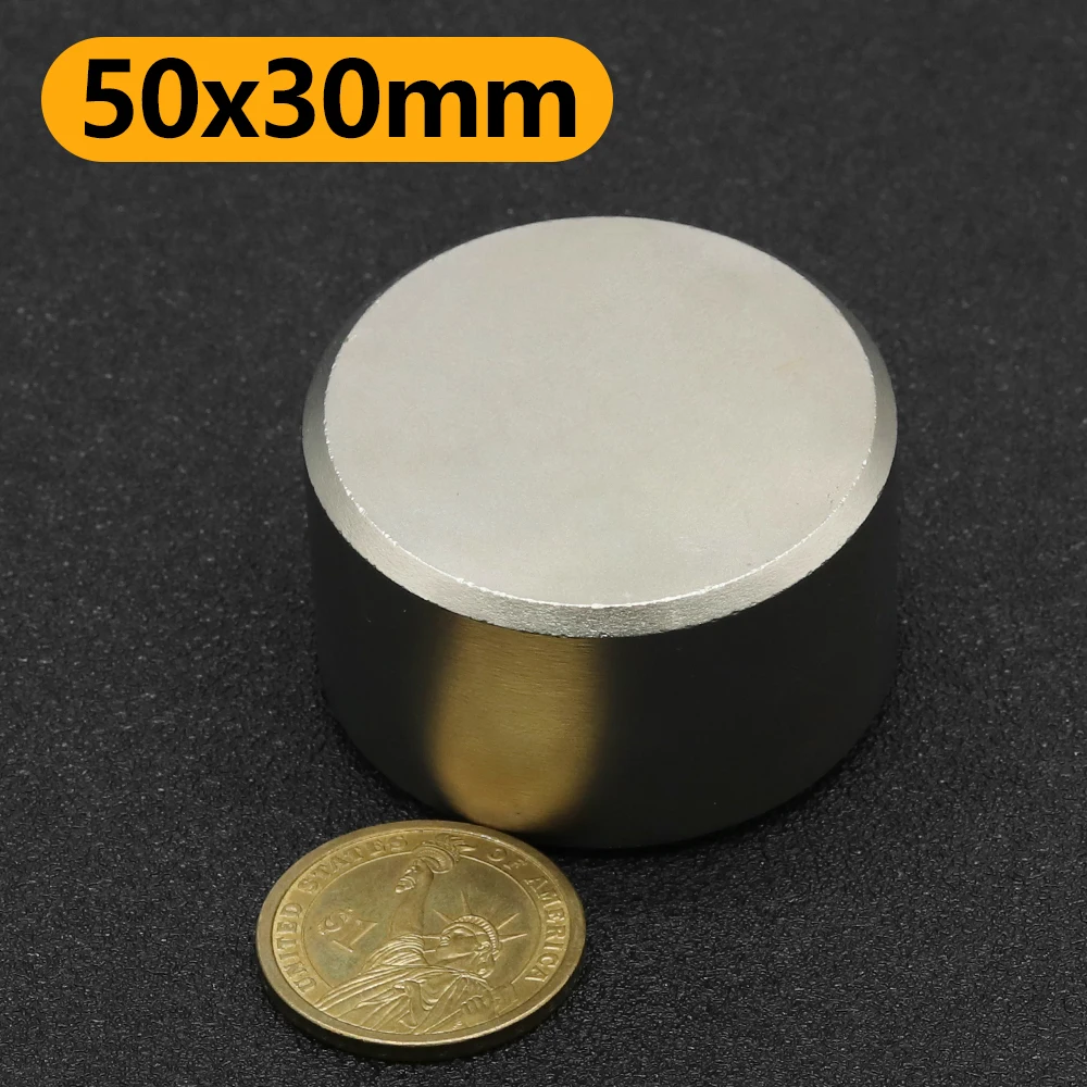 50x30mm N35 NdFeB Round Neodymium Magnet Super Strong Permanent Powerful Magnets Refrigerator DIY Craft Multi‑Purpose Magnetic