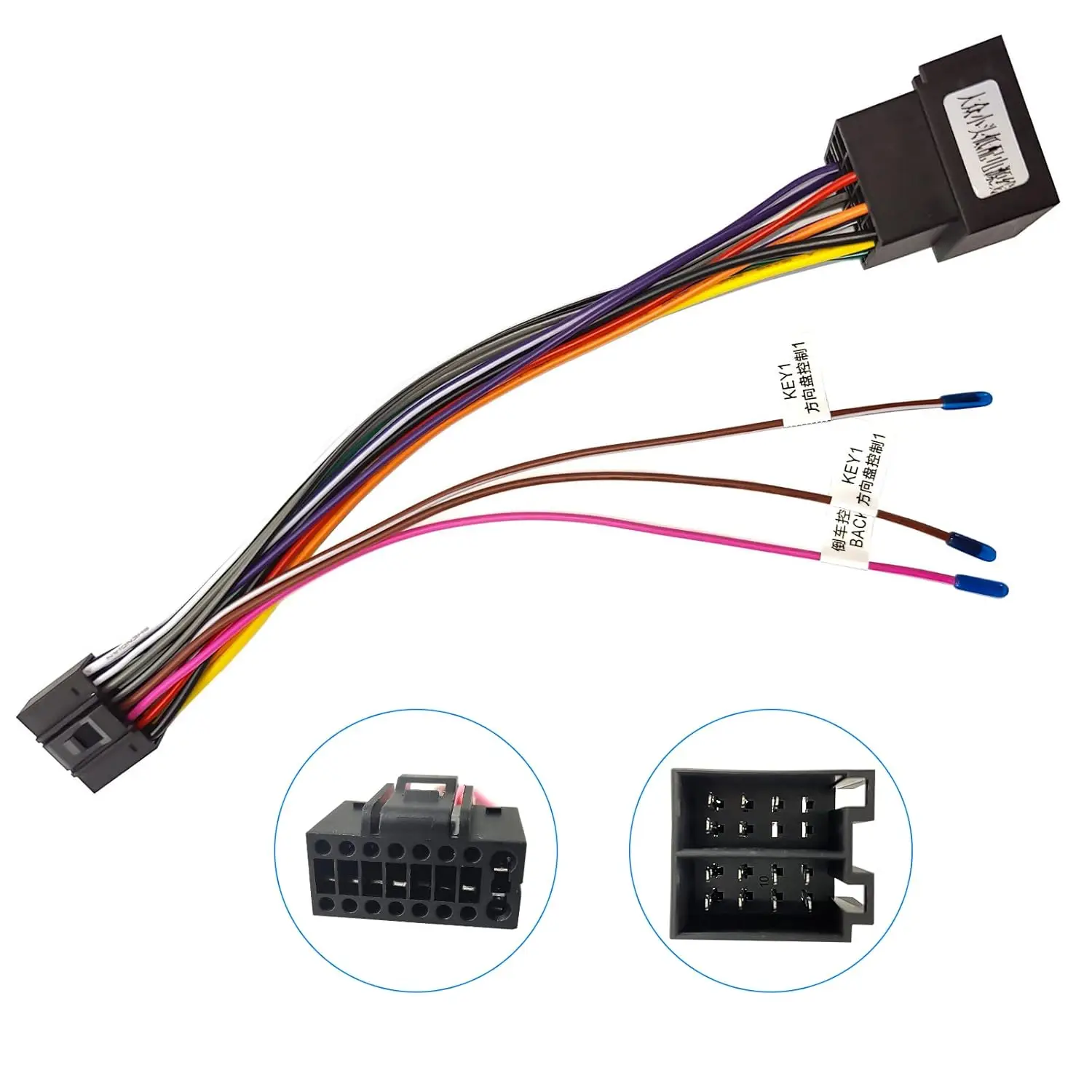 

16 Pin Wiring Harness ISO Adapter for Android Car Radio Universal ISO Standard Female Radio Connector