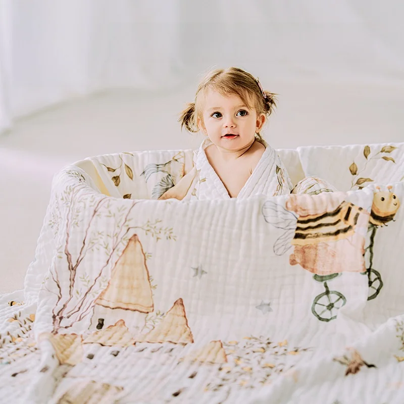 OUYUN Baby Gauze Bath Towel 6 Layer 100 Cotton Super Soft Absorbent Newborn Kids 95 105 120cm