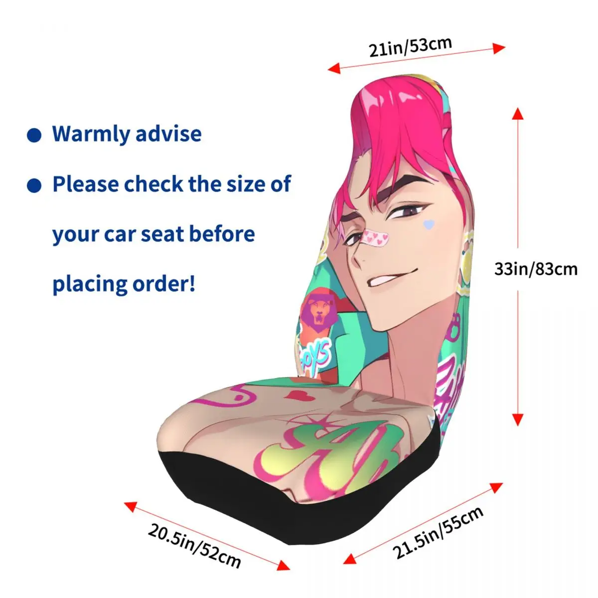 Saja Boys العالمي غطاء مقعد السيارة حامي الملحقات الداخلية السفر KPop شيطان الصيادين الجبهة الخلفية يتدفقون القماش وسادة