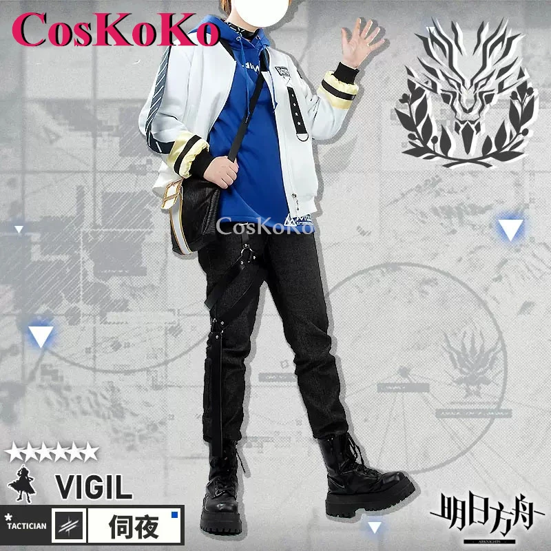 【Customized】CosKoKo Vigil Cosplay Game Arknights Costume Fashion Combat Uniforms Full Set Halloween Party Role Play Clothing New