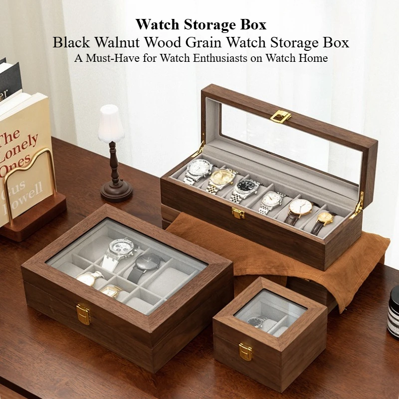 

Solid Wood Watch Box Organizer New Watch Storage Box With Lock Luxury Wooden Gift Box For Men to Display Watches,High-Quality