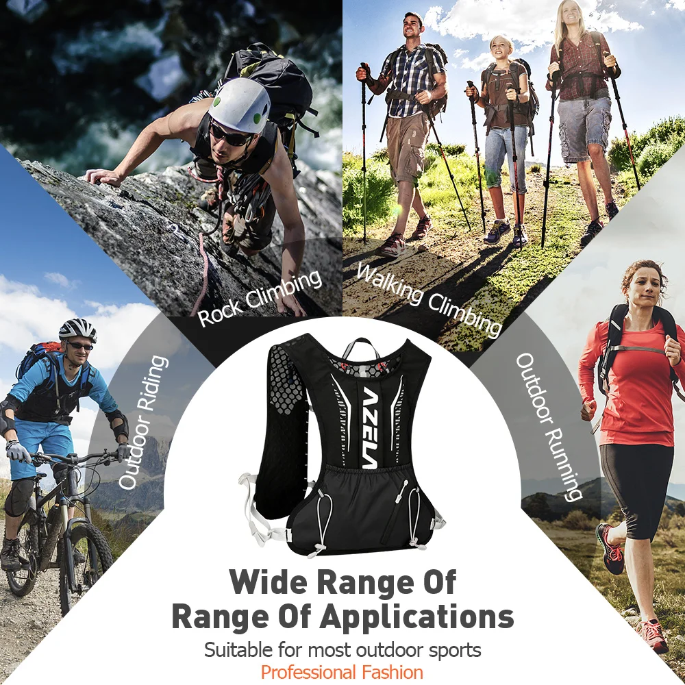 2023 nieuwe lichtgewicht hardlooprugzak hydraterend vest geschikt voor fietsmarathon wandelen ultralicht draagbaar 5L