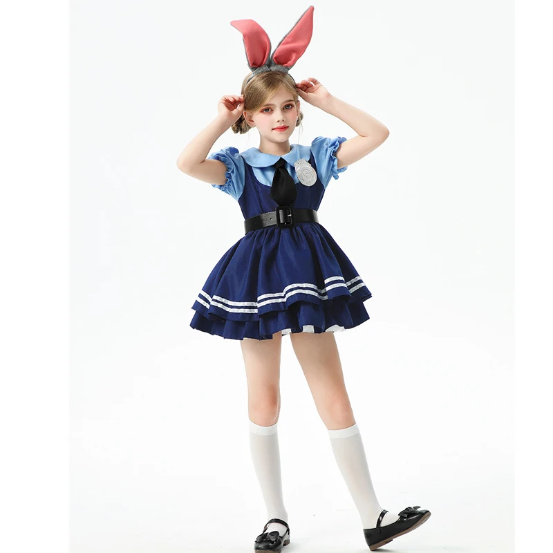 Purim Foxy Rabbit Police Judy For Girl Costume Zoon Mascot Outfit Cosplay Carnival Halloween Fancy Party Dress