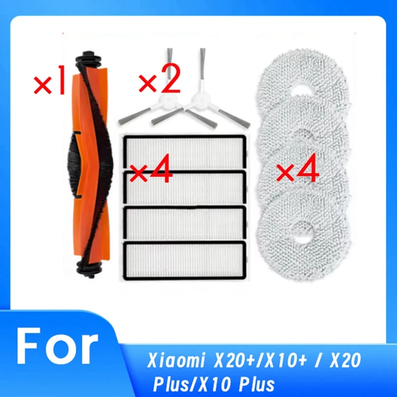 

For Xiaomi X20+/X10+ / X20 Plus/X10 Plus Vacuum Cleaner Accessories Main Side Brush Mop Filter