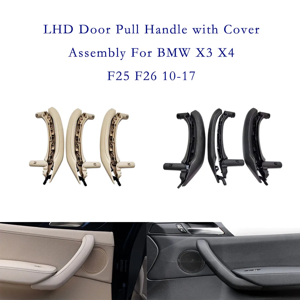 

Left Door Pull Handle with Cover Assembly Trim Fit For BMW X3 X4 F25 F26 2010-2017