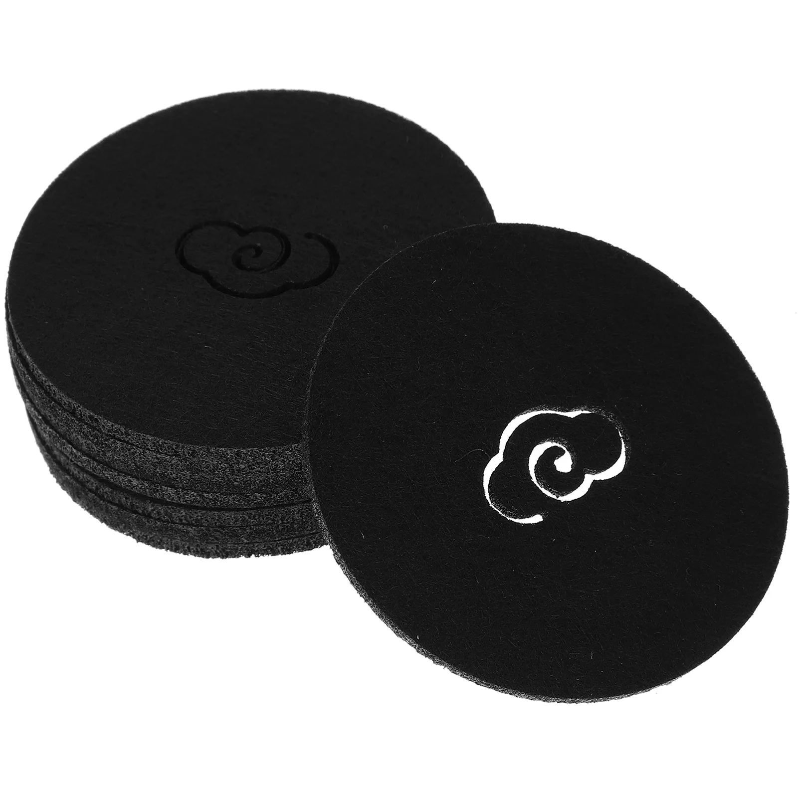 

8Pcs Felt Cup Mats Black Heat Resistant Drink Coasters Table Pads Coffee Mug Cushion Spoon Rest Cup Mat Drink Pad