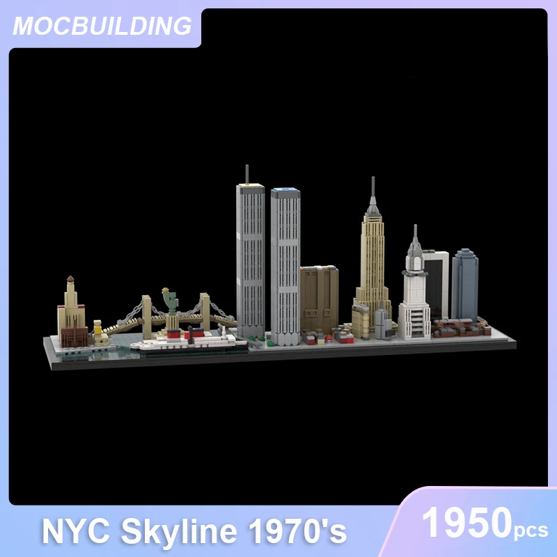 

New York City Skyline 1970's & Makkah Clock Royal Tower Architecture Model MOC Building Blocks DIY Assemble Bricks Toys Gifts