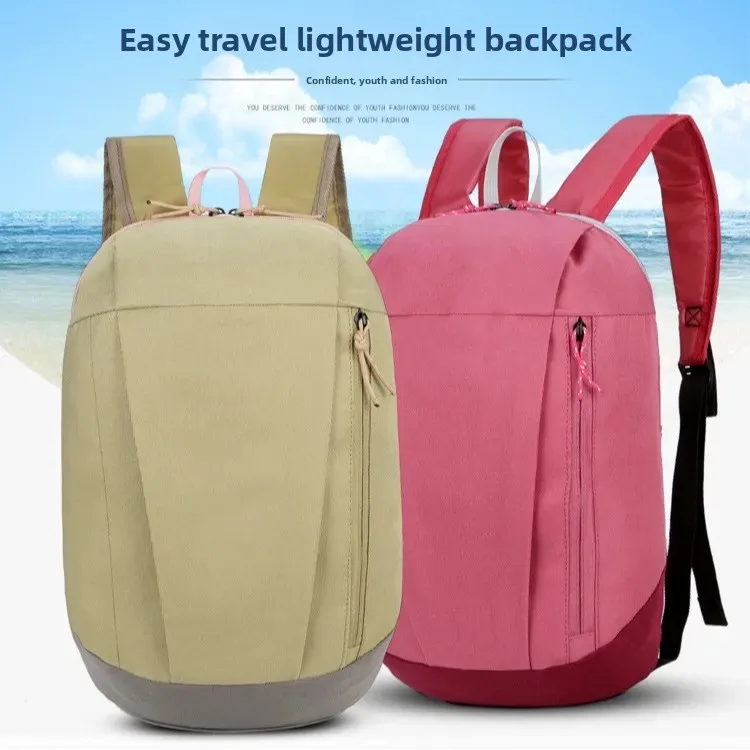 Mochila de lona informal Decathlon, bolsa de viaje para deportes al aire libre, bolso de hombro para estudiante Unisex, puede imprimir el logotipo, estilo Neutral Simple