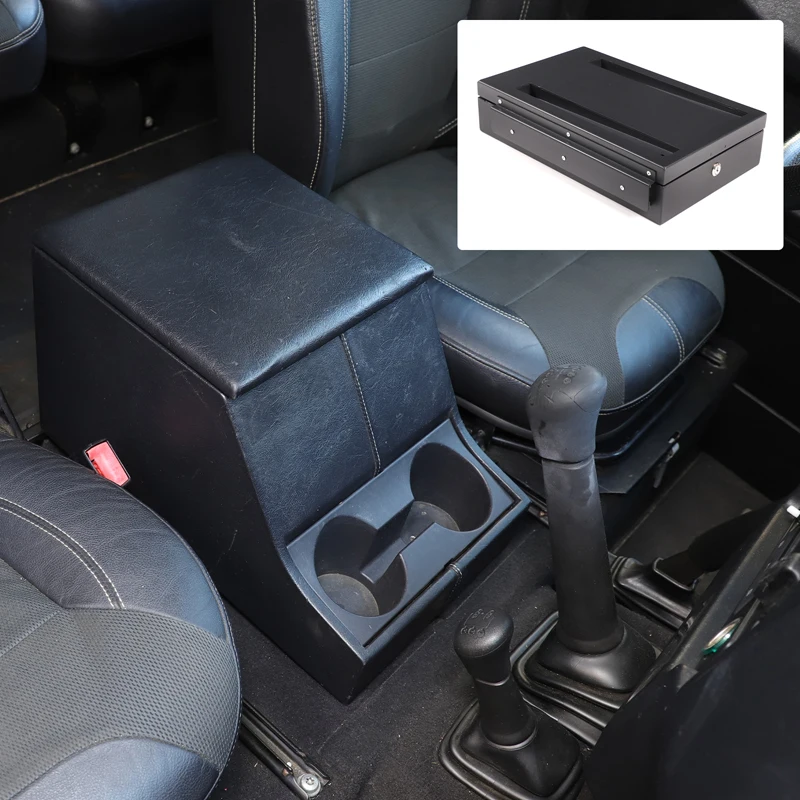 For Land Rover Defender 90 110 2004-2018 aluminum alloy black push-pull storage box, armrest box, and elevated base storage box