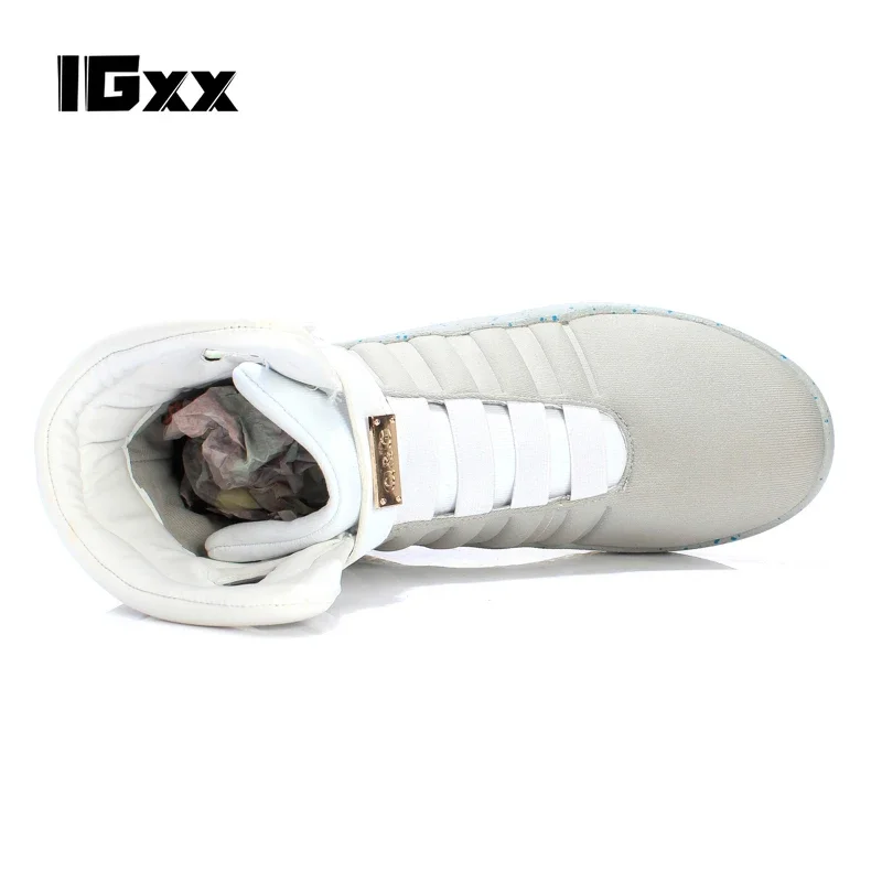 IGxx Sneakers LED Light Up Shoes for Men LED Sneaker USB Recharging Air Shoes Back To The Future Boots LED Mag Shoes