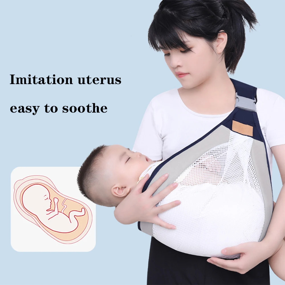 Portable Baby Carrier, Baby Strap Labor-Saving Baby Half Wrapped Sling with Anti-Slip Particles Soft Baby Straps