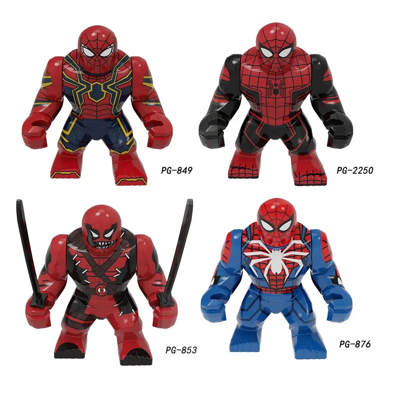 Figuras de bloques de construcción de superhéroes de Marvel para niños, muñecos de bloques de construcción de superhéroes, figuras de juguete DIY, regalo para niños, 4 piezas