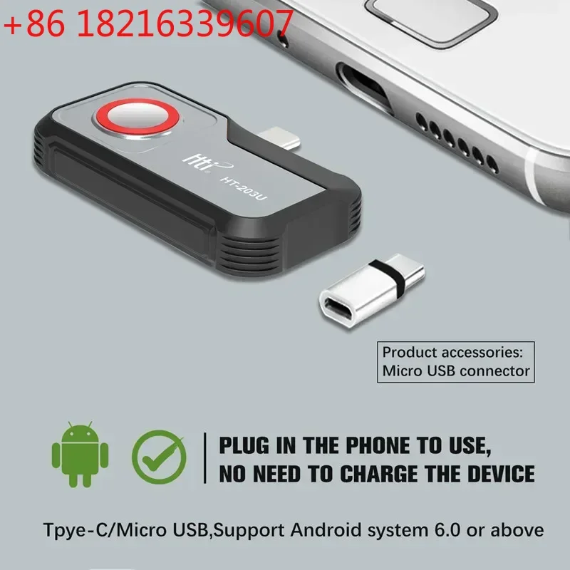 YAO HTI HT-203U-i 256*192 Pixels Thermal Camera -20°C~550°C Android Type C MobilePhone Infrared Thermal Imager For Electrical Re