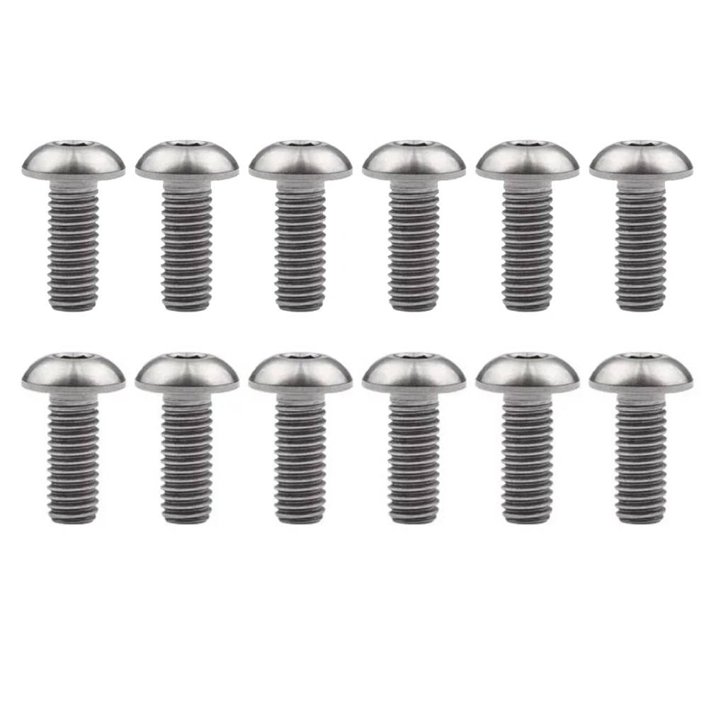 

12Pcs Titanium Bolts M5X10 Screw Bolt for Disc Brake Rotors Mountain Bike T25 Torx Head Bicycle Disc- Titanium