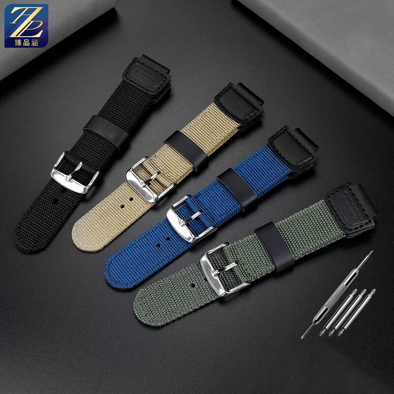 For Casio AE1200/1500 AE1300 AE1100 A158/A159 W-218H series modified nylon canvas watch strap men's wristband 18mm