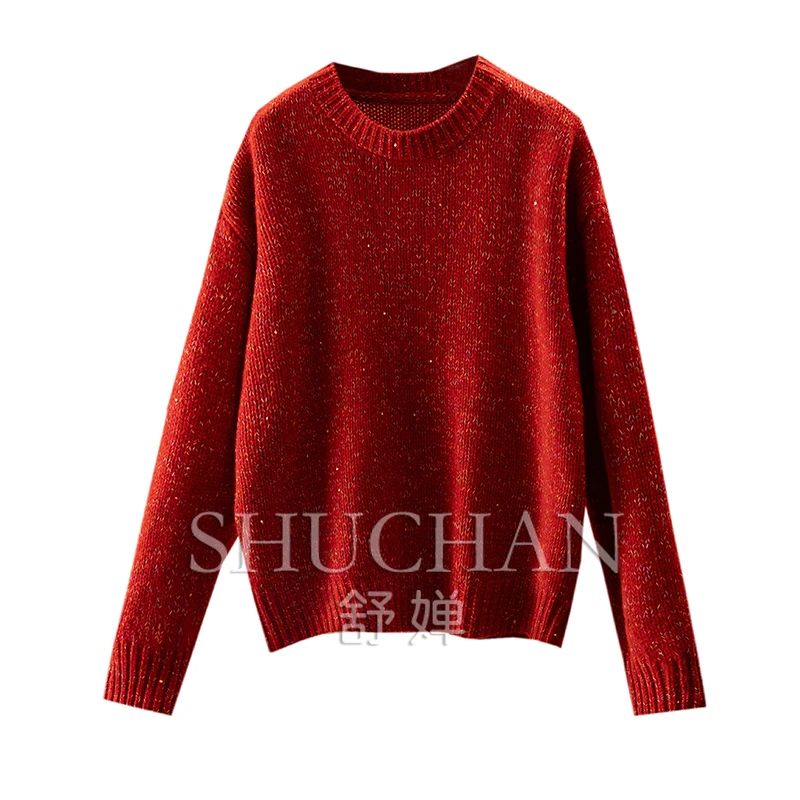 

Fancy Yarn 100 Wool Crew Neck Long Sleeve Sweater Women Winter Clothes Women Blusa Inverno Feminina Sueter Mujer Invierno