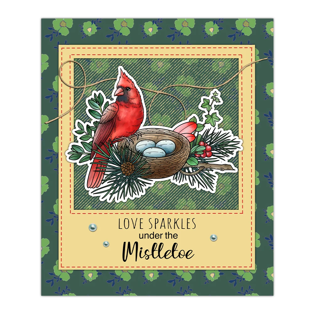 Mangocraft Cute Christmas Birds And Leaves Clear Stamps Xmas DIY Scrapbooking Supplies Silicone Stamp For Cards Albums Decor
