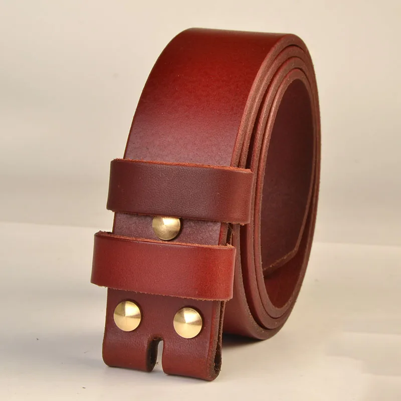 3.6Cm Breed Headless Pin Gesp Riem Strip Top Laag Rundleer Tien Jaar Niet Gebroken