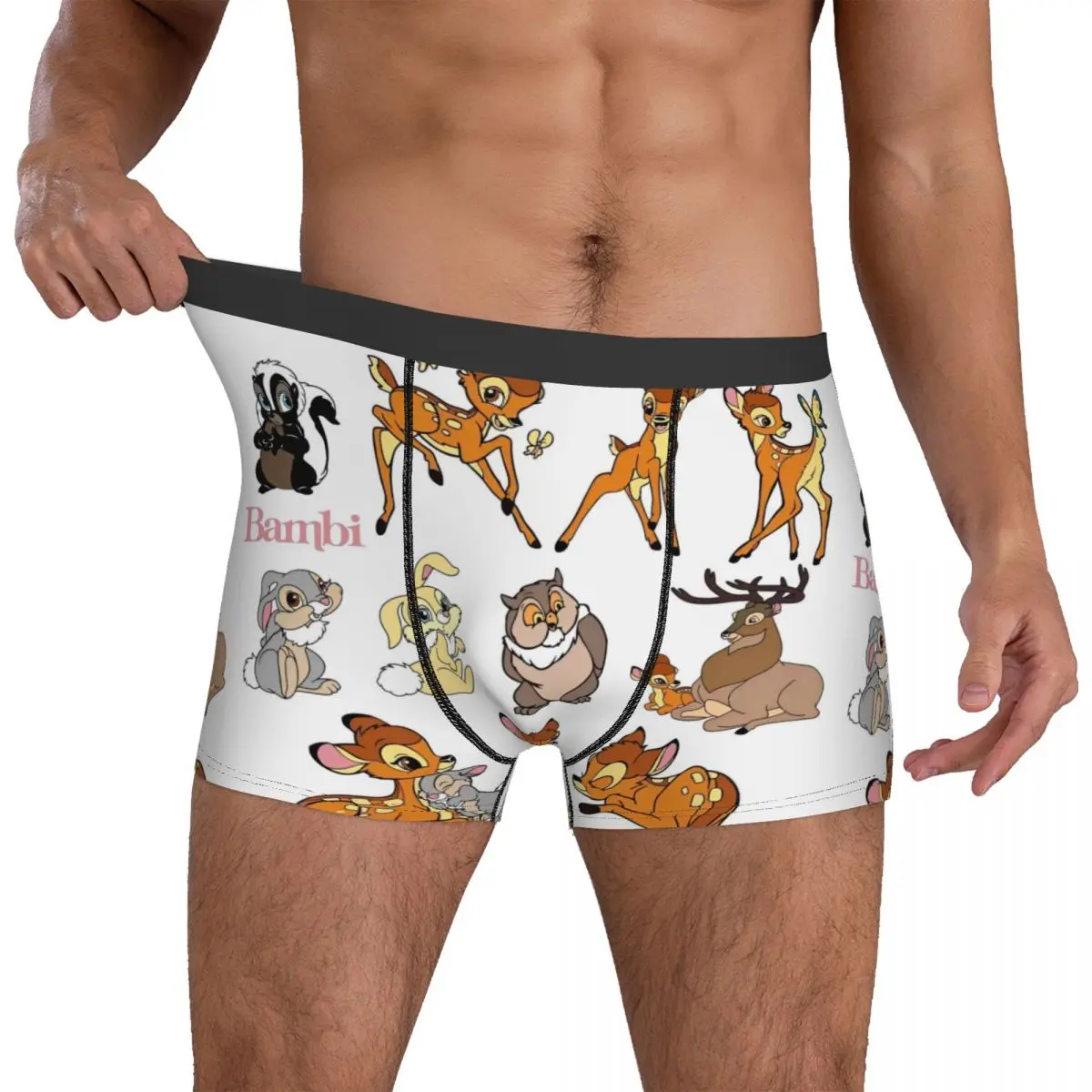 

Bambi And Friend Underwear Man Underpants Design Comfortable Boxershorts Trenky Boxer Brief Big Size 2XL