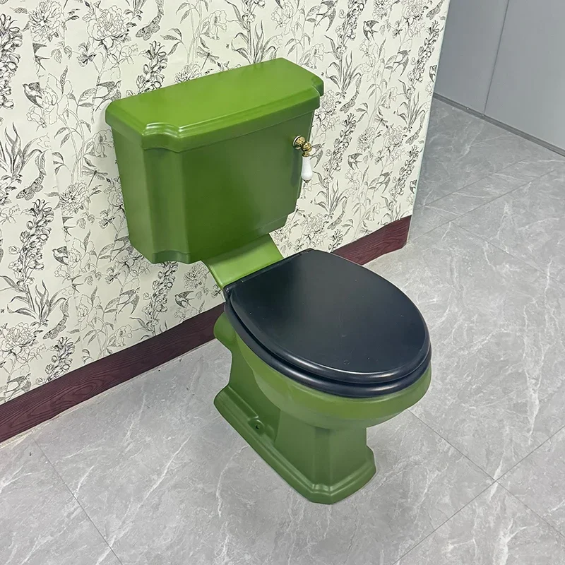 Retro Green Toilet High Quality Easy to Use Quick Drain Waterproof Durable Build Easy to Clean Anti-Corrosion Modern Design
