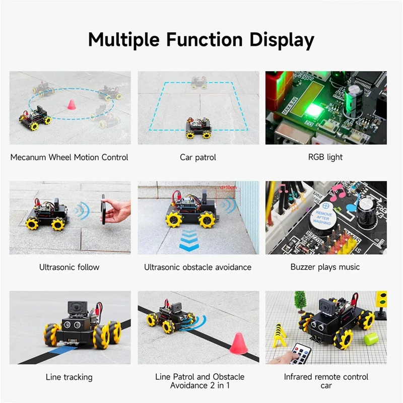 AI Smart Robot Kit For UNO R3 Mecanum Wheel With ESP32 Camera App Control FPV Video For STEM Programming Education Kid