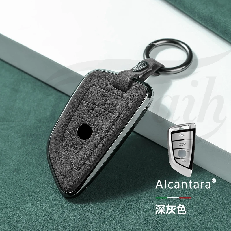 Car Suede Key Case Cover Holder Chain For BMW G20 G30 X1 X3 X4 X5 G05 X6 F20 G21 f40 f80 35i 3 5 7 Car Interior Accessories