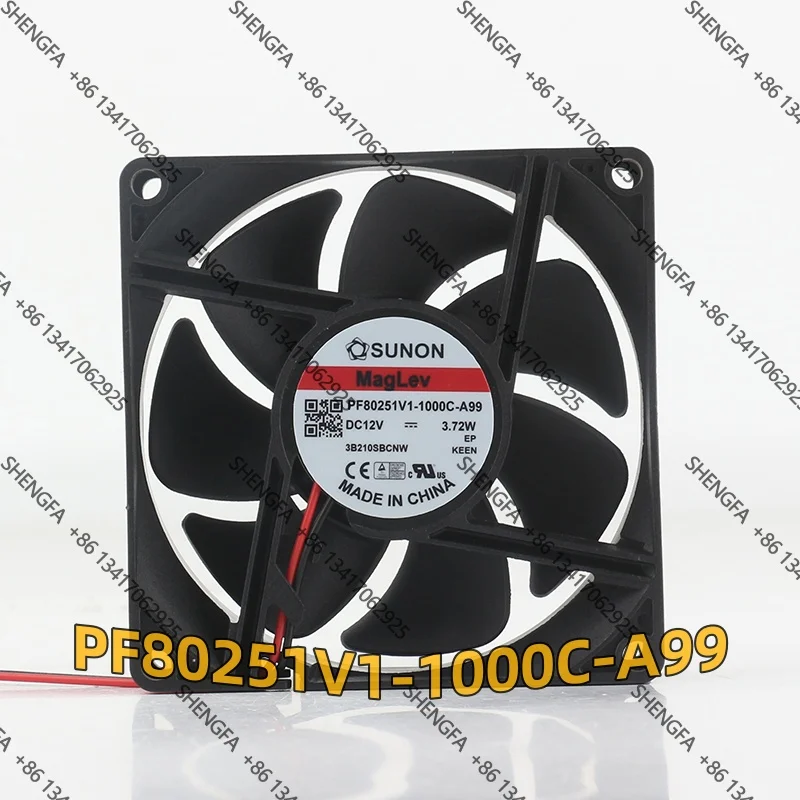 Cooling fan New Sunon 5V 24V 48V 8025 80X80X25MM high air volume inverter Maglev axis PF80251V1-1000C-A99 DC 12V 3.72W