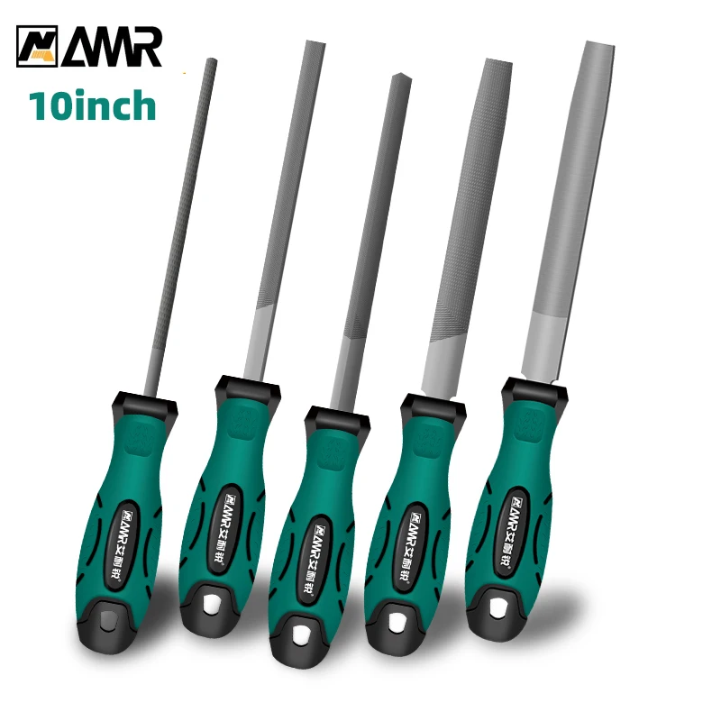 

Металлический напильник AMR, 10-дюймовый профессиональный напильник из углеродистой стали, плоский/полукруглый/треугольный напильник/квадратный напильник, круглый напильник для работы по металлу, 1 шт.