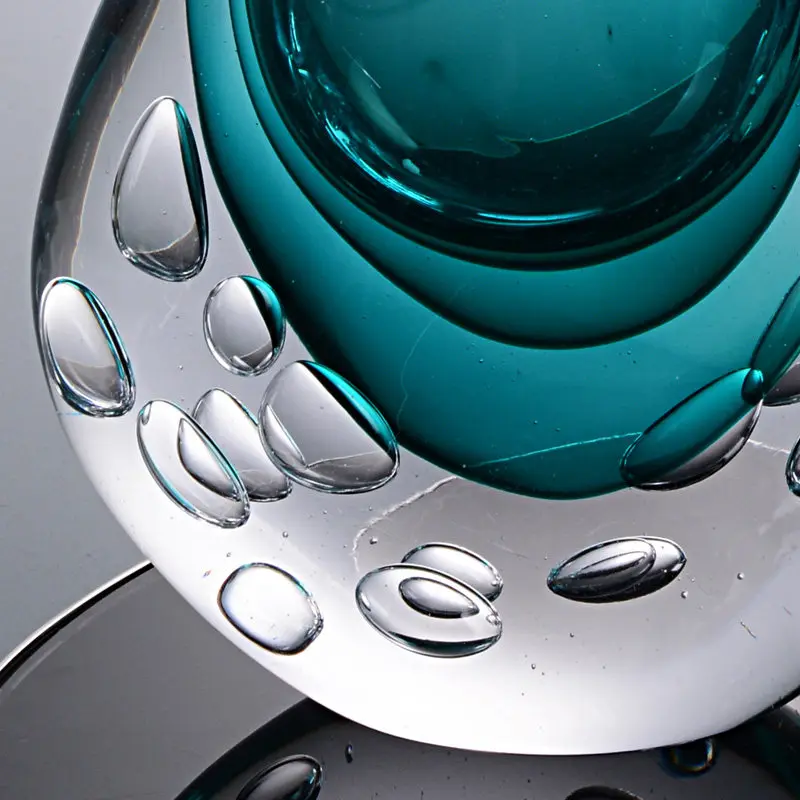 Light luxury high-end glazed vase, high-end thickened glass art flower ware ornament in model house B & B