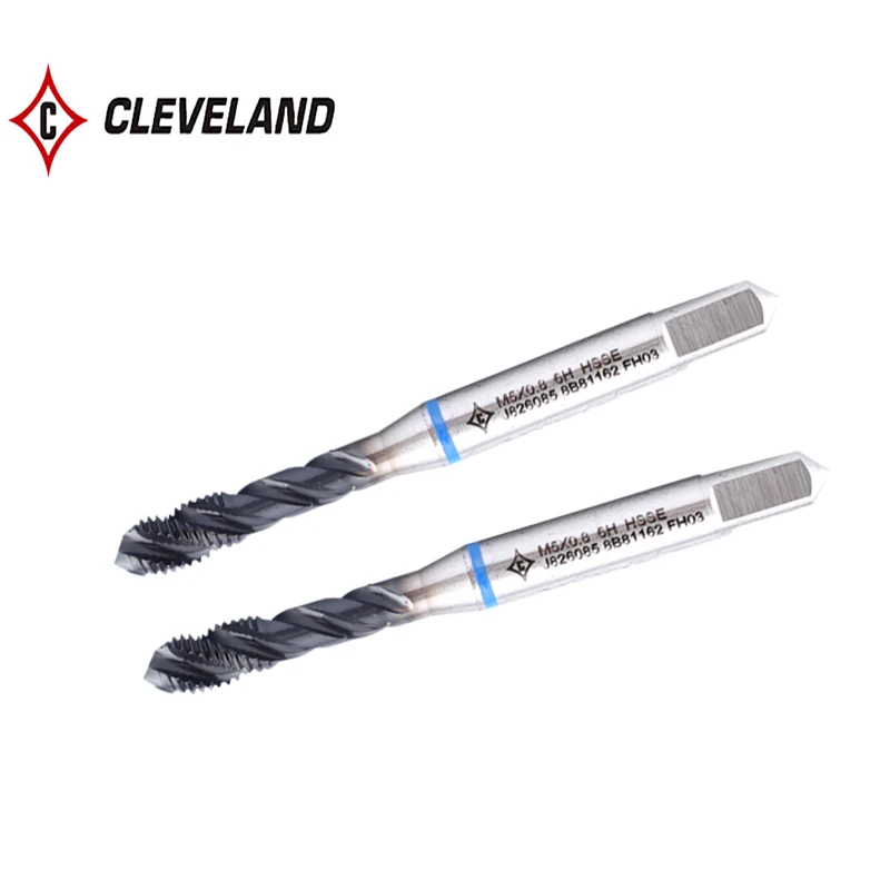 CLEVELAND HSSE-M35 With JP Spiral Fluted Tap M3 M4 M5 M6 M8 M10 M12 M14 M16 Machine Screw Thread Taps For Stainless Steel