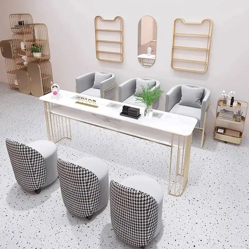 

White Portable Nail Table Modern Vacuum Cleaner Designer Table Manicure Nail Professional Mesinha Manicure Salon Items MQ50NT