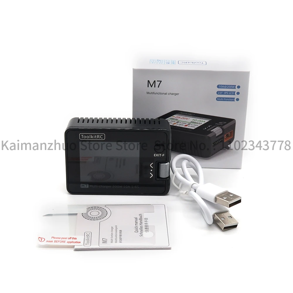 In Stock New ToolkitRC M7 200w 10A Multi Function Smart Balance Charger Discharger for Lipo LiHV LiFe Lion NiMh Pb Battery