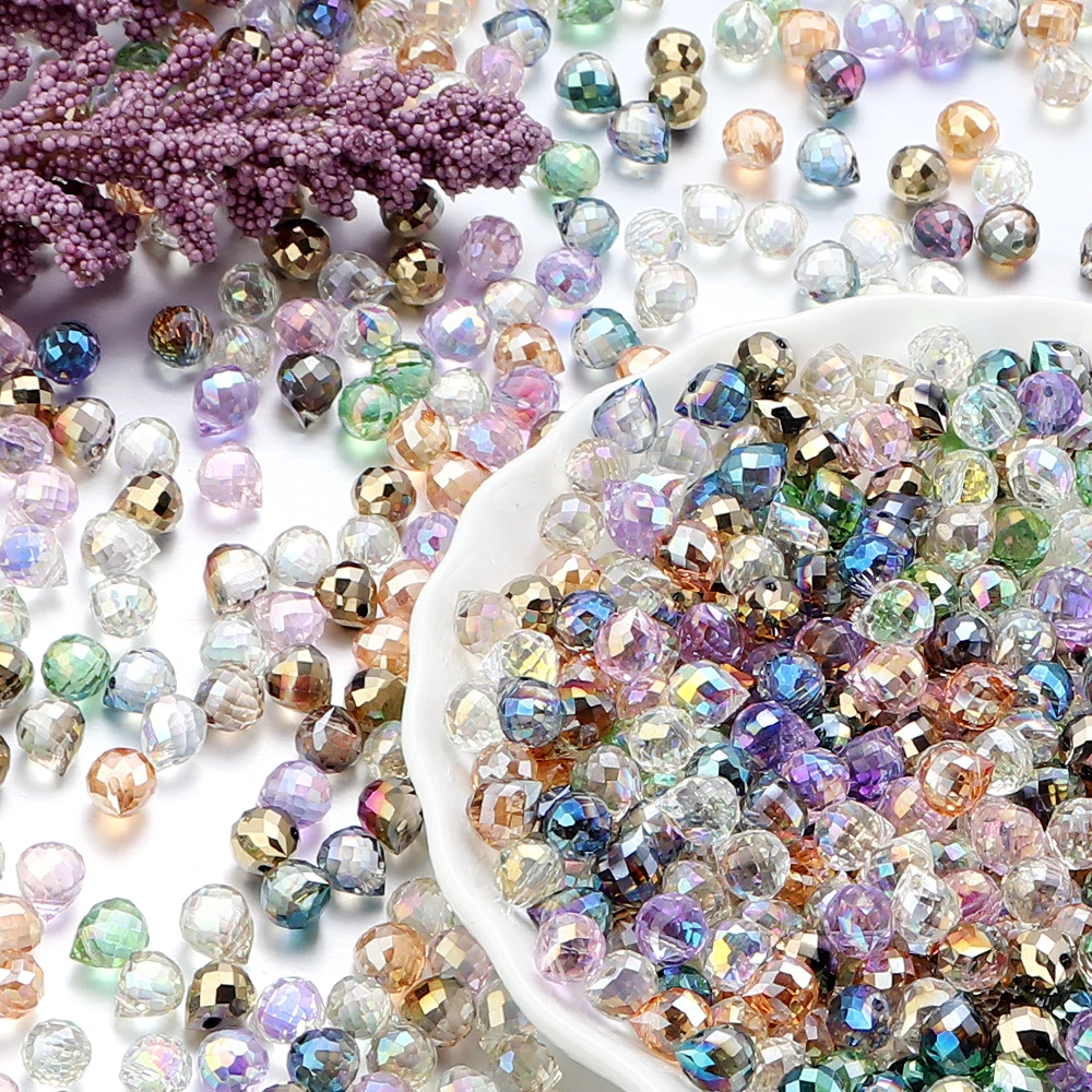 50 Stück/Lot Facettierte Austra-Kristallperlen, Erdbeer-Glasperlen, lose Spacer-Perlen für die Schmuckherstellung, DIY-Halskette, Armband