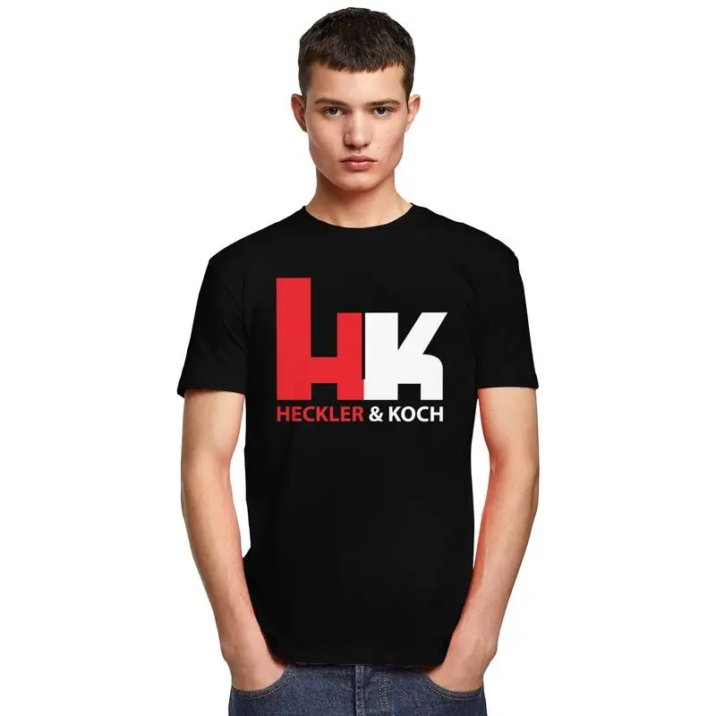 مخصص HK هيكلر الأسلحة النارية Koch Gun تي شيرت للرجال التي شيرت أزياء المحملة قصيرة الأكمام تي شيرت