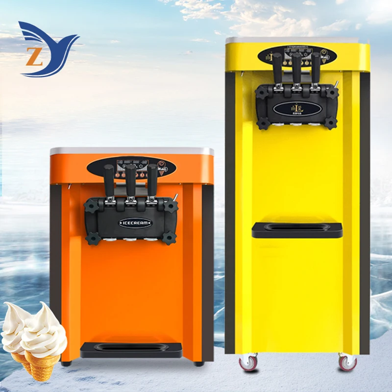 Ice Cream Maker Machine ZY-25C Stainless Steel 25-28L per hour Desktop Type Small Automatic Commercial Double Storage Cylinder