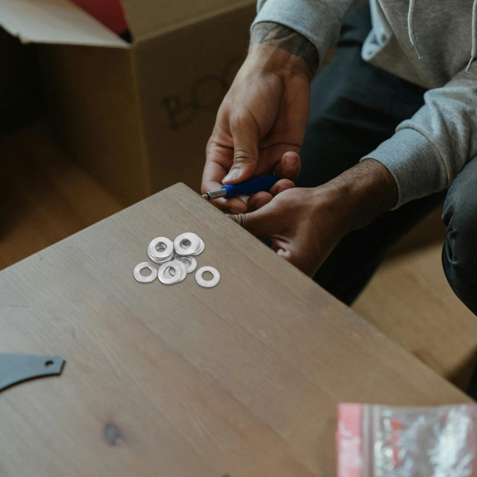 

20Pcs Stainless Steel Spring Washers Set Anti Slip Design for Vibration Impact Resistance in Industrial Outdoor Auto Parts