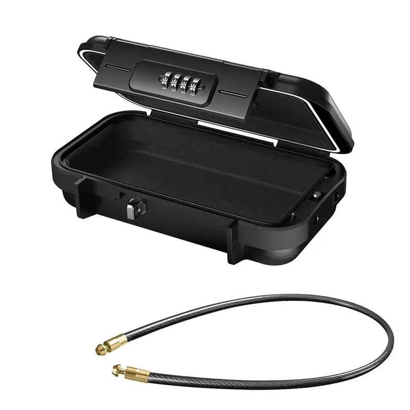 FULL-Portable Waterproof Mini Safe, Beach Travel Safe, Combination Safe Lock Box With Detachable Wire Rope