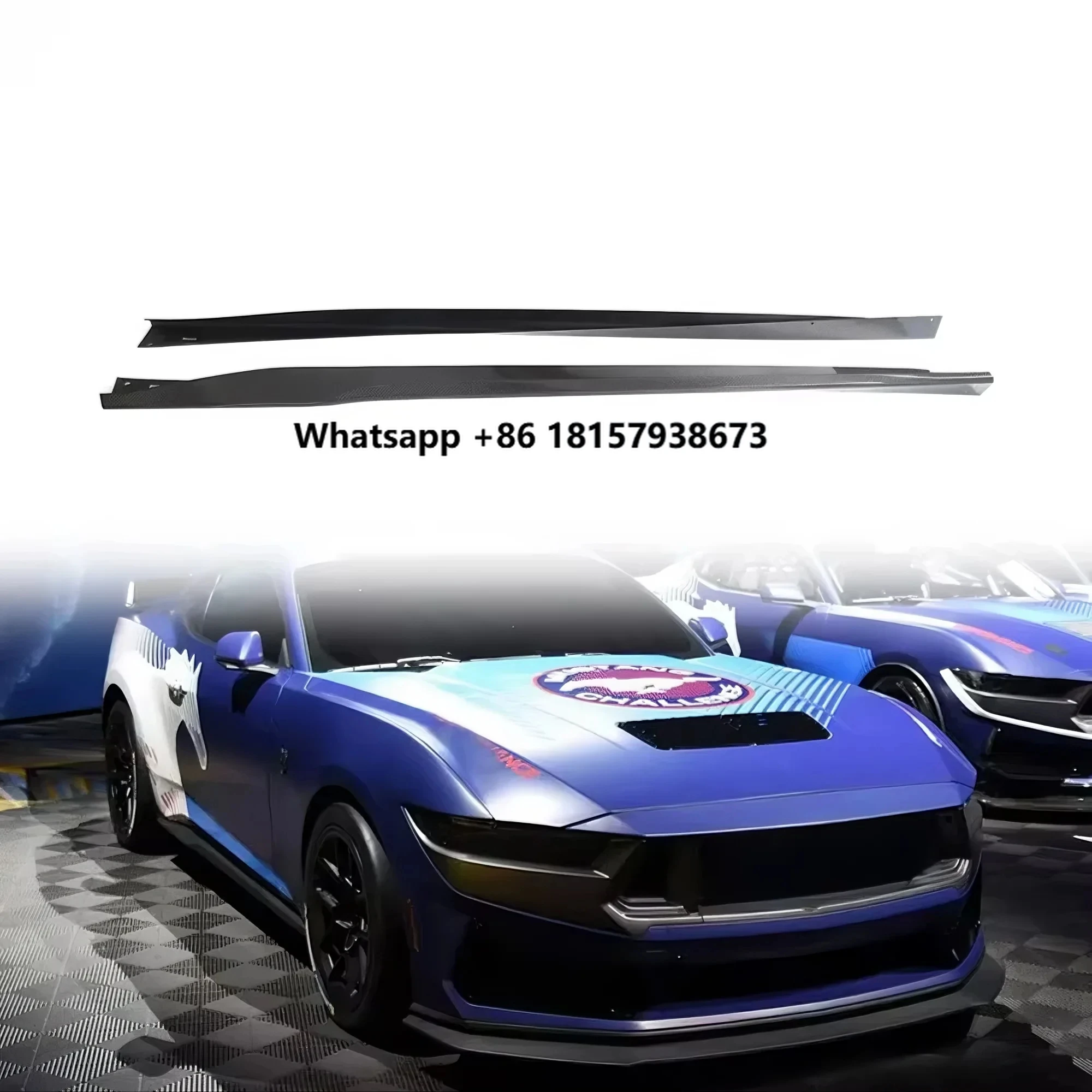 

Premium Carbon Fiber Side Skirts for Ford Mustang Dark Horse GT Durable Body Kit Conversion Kit Bumpers
