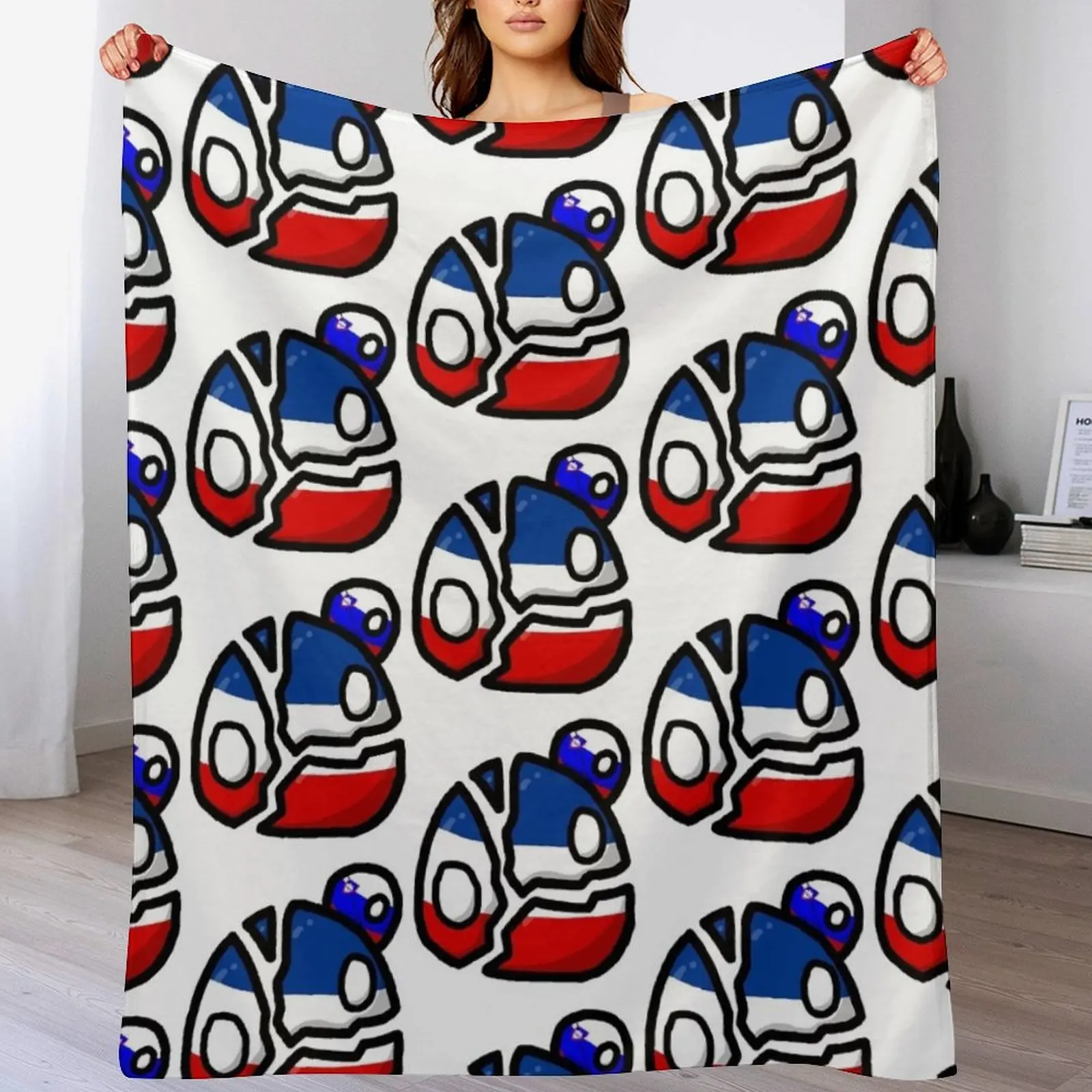 Yugoslavia countryball collapsing and slovenia countryball leaving - polandball countryball usball h Throw Blanket