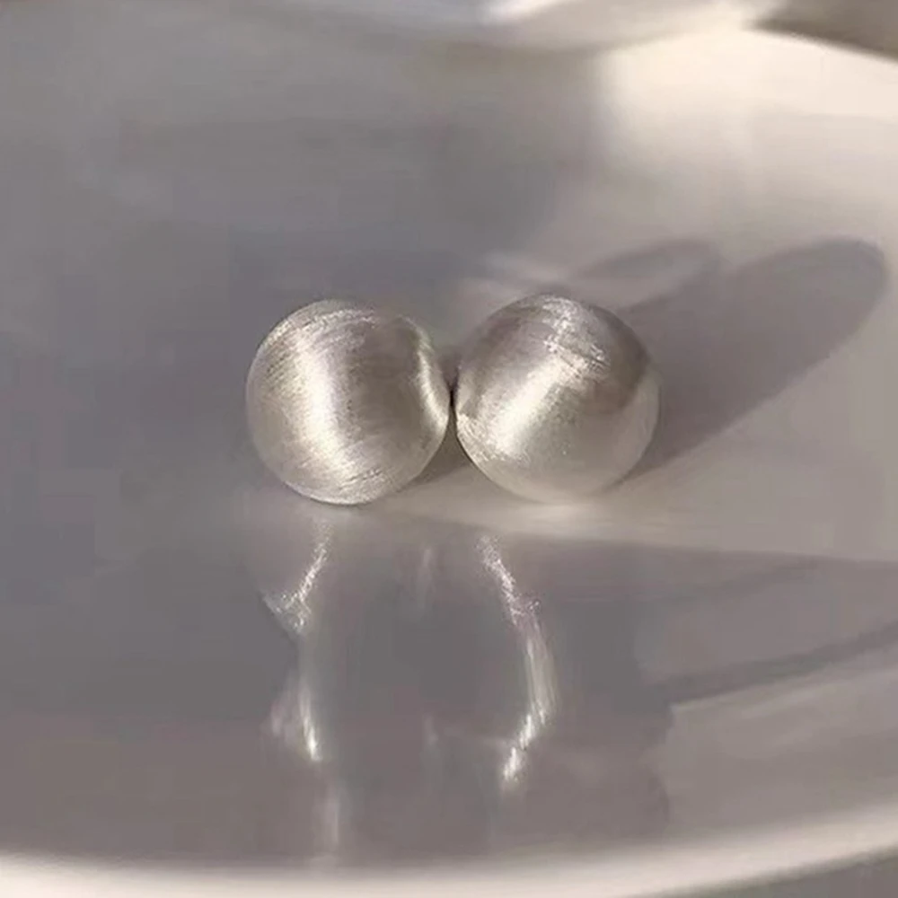 S925 Sterling Silver Gilding Earrings Fashion Wire Drawing Matte Ear Stud for Woman Mother's Day Party High-End Jewelry Gift