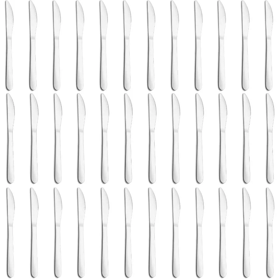 

36Piece Butter Knives Dinner Knife Set 9 Inches for Home Restaurant and Kitchen Use Food Grade Stainless Steel Tableware with M