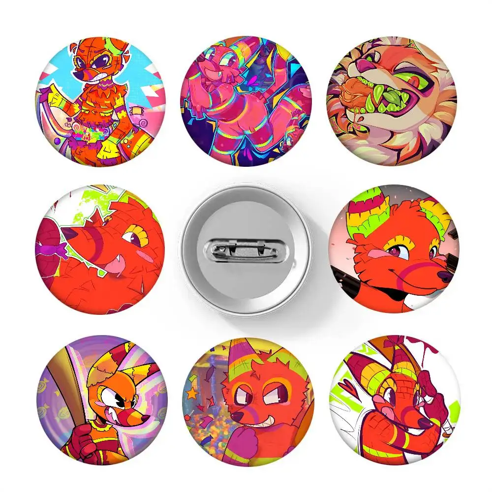 The Quick Brown Fox Anime Round Badge Lapel Pin Backpack Clothing Jewelry Accessories Gift Brooch