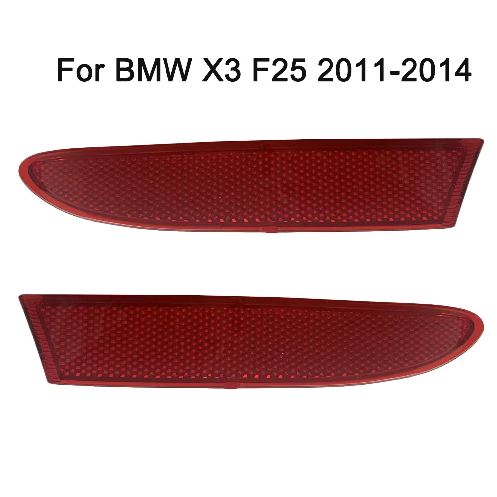 Left & Right Rear Bumper Reflector Sticker Cover For BMW X3 F25 2011 2012 2013 2014 Warning Strip 63147217316 63147217315